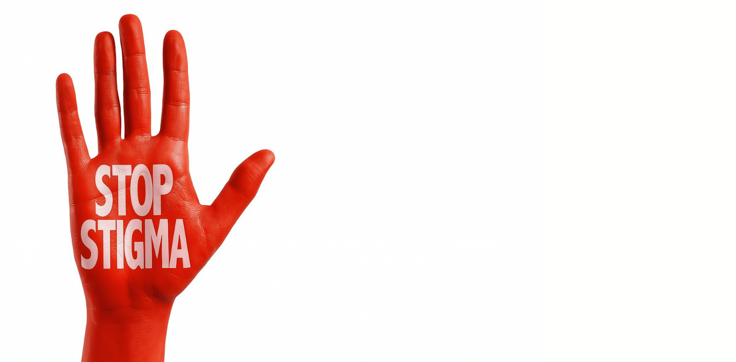 Red hand with Stop Sigma on it